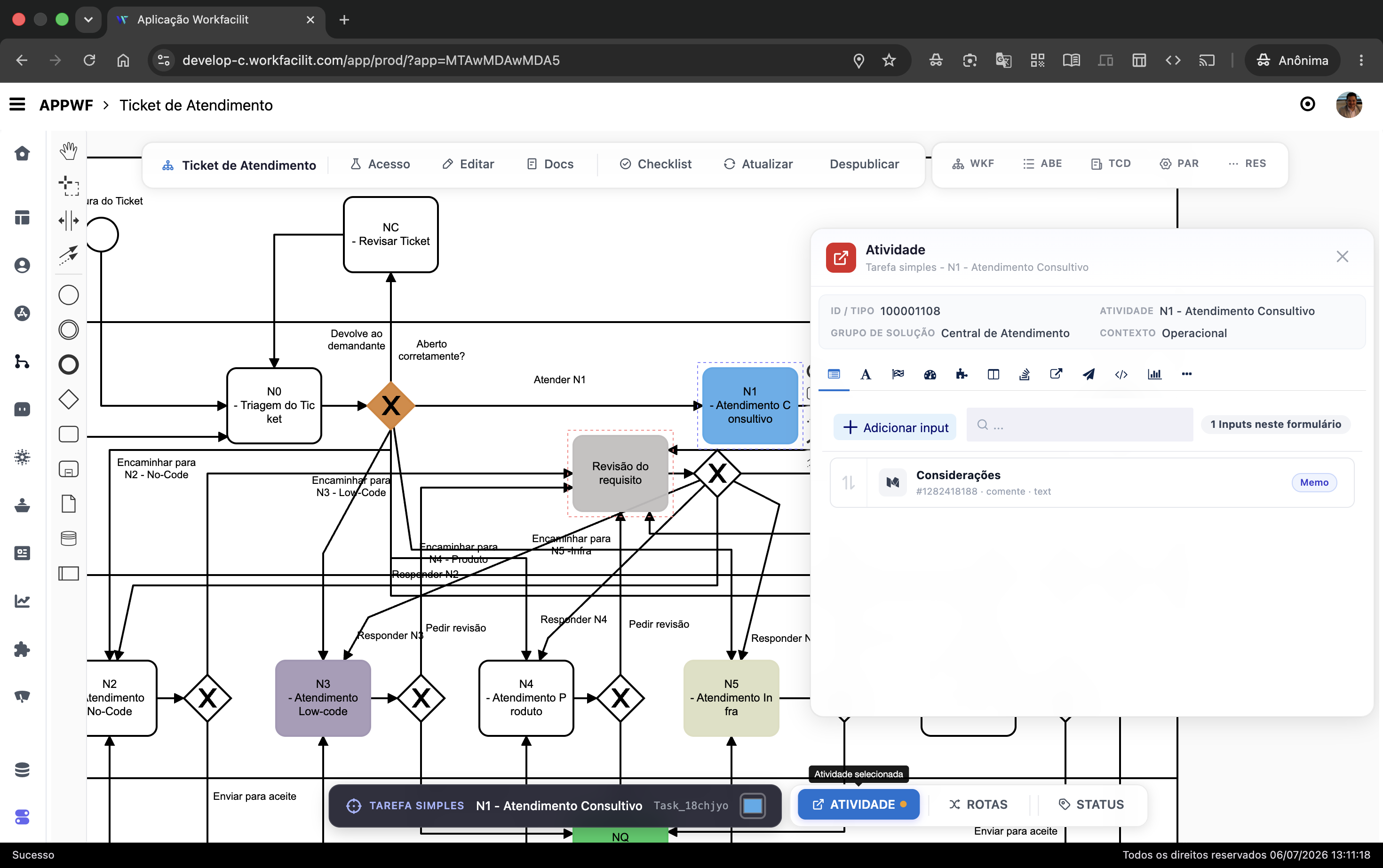 Design e build do fluxo BPMN
